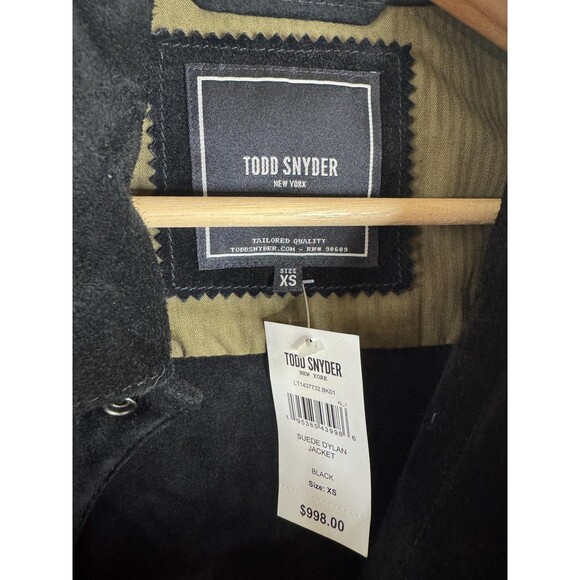 Todd Snyder Jacket Mens XS Black Suede Dylan Calf Leather Trucker Snap - Picture 12 of 16